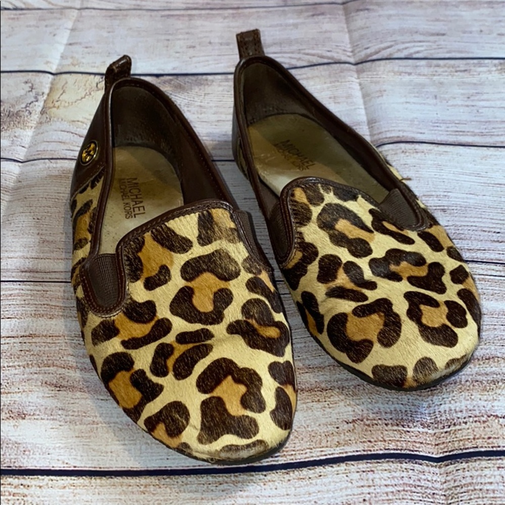 Michael Kors Leopard Print Calfhair Flats